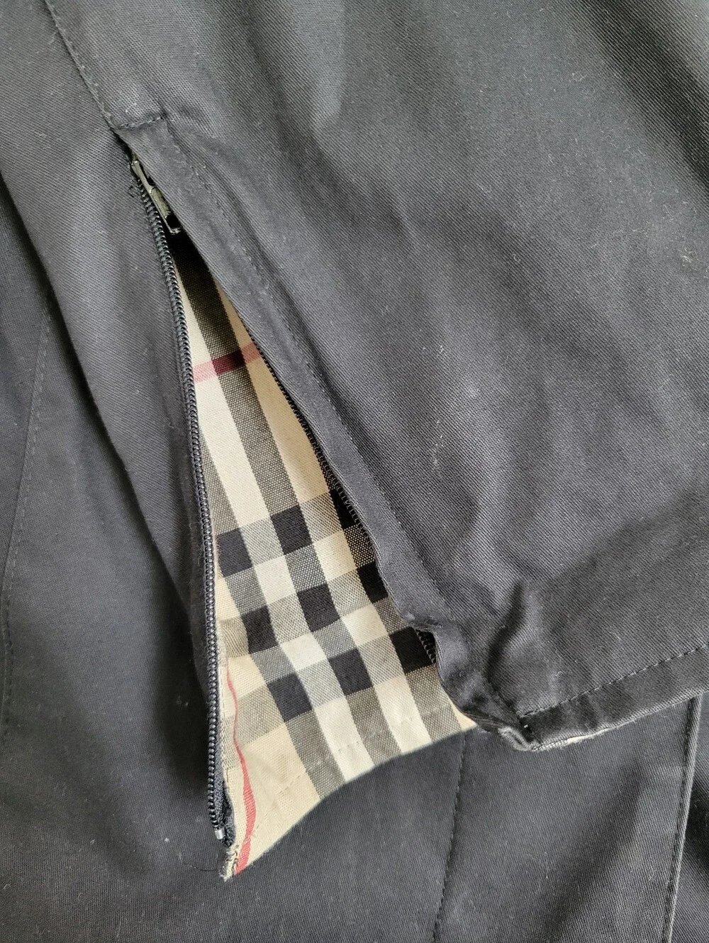 Burberry London Vintage Black Nova Check Snap Front Coat Size 12 - Picture 9 of 16